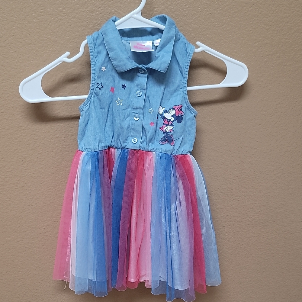 Disney Denim and Multicolor Minnie Mouse Dress 🩷💙